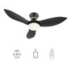 Daisy 45 in. Integrated LED Indoor/Outdoor Black Smart Ceiling Fan with Light and Remote, Works with Alexa/Google Home by CARRO -Decor Therapy Shop black carro ceiling fans with lights hs453v l22 b2 1 fm 64 1000