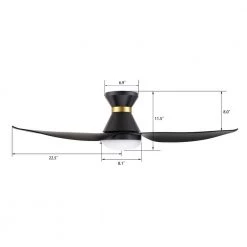 Daisy 45 in. Integrated LED Indoor/Outdoor Black Smart Ceiling Fan with Light and Remote, Works with Alexa/Google Home by CARRO -Decor Therapy Shop black carro ceiling fans with lights hs453v l22 b2 1 fm fa 1000