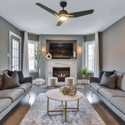 Tilbury 48 in. Integrated LED Indoor/Outdoor Black Smart Ceiling Fan with Light and Remote, Works with Alexa/Google Home by CARRO -Decor Therapy Shop black carro ceiling fans with lights hs483j3 l11 b2 1g 31 1000