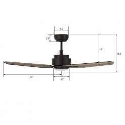 Tilbury 48 in. Integrated LED Indoor/Outdoor Black Smart Ceiling Fan with Light and Remote, Works with Alexa/Google Home by CARRO -Decor Therapy Shop black carro ceiling fans with lights hs483j3 l11 bs 1 40 1000