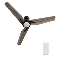 Tilbury 48 in. Integrated LED Indoor/Outdoor Black Smart Ceiling Fan with Light and Remote, Works with Alexa/Google Home by CARRO -Decor Therapy Shop black carro ceiling fans with lights hs483j3 l11 bs 1 44 1000