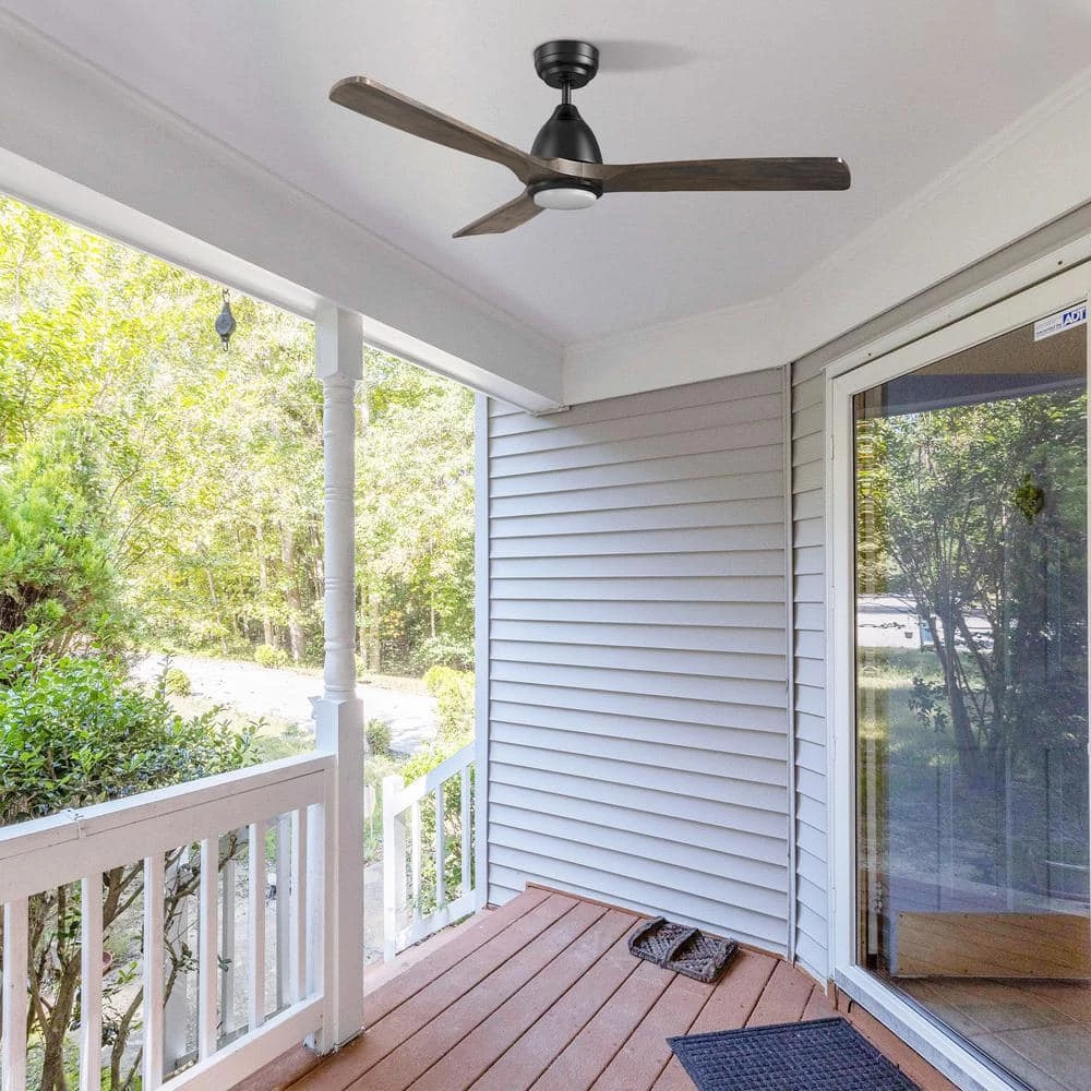 Sawyer 48 in. Dimmable LED Indoor/Outdoor Black Smart Ceiling Fan with Light and Remote, Works with Alexa/Google Home by CARRO 4 Sawyer 48 in. Dimmable LED Indoor/Outdoor Black Smart Ceiling Fan with Light and Remote, Works with Alexa/Google Home by CARRO - Image 2