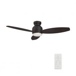 Trendsetter 48 in. Dimmable LED Indoor/Outdoor Black Smart Ceiling Fan with Light and Remote, Works w/Alexa/Google Home by CARRO -Decor Therapy Shop black carro ceiling fans with lights hs483q l12 b5 1 44 1000
