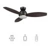 Bretton 48 in. Integrated LED Indoor/Outdoor Black Smart Ceiling Fan with Light and Remote, Works with Alexa/Google Home by CARRO -Decor Therapy Shop black carro ceiling fans with lights hs483q6 l12 b5 1 fm 64 1000