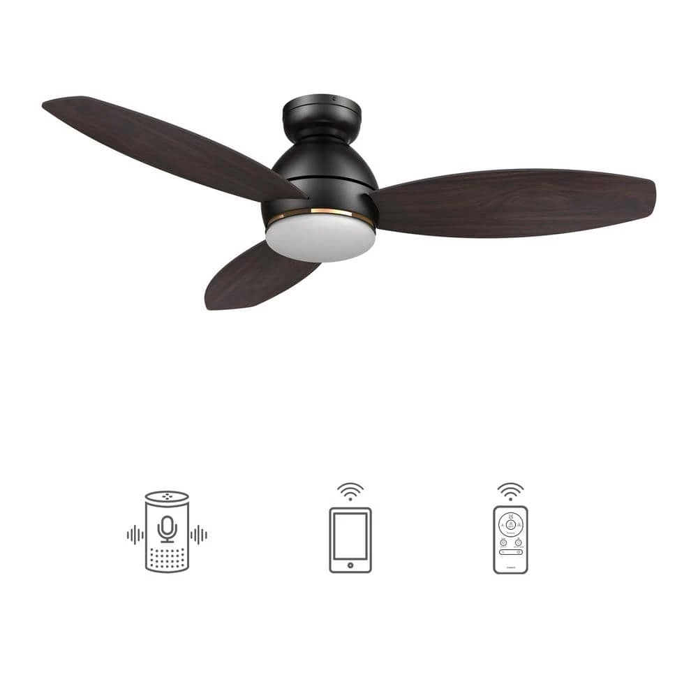 Bretton 48 in. Integrated LED Indoor/Outdoor Black Smart Ceiling Fan with Light and Remote, Works with Alexa/Google Home by CARRO 3 Bretton 48 in. Integrated LED Indoor/Outdoor Black Smart Ceiling Fan with Light and Remote, Works with Alexa/Google Home by CARRO