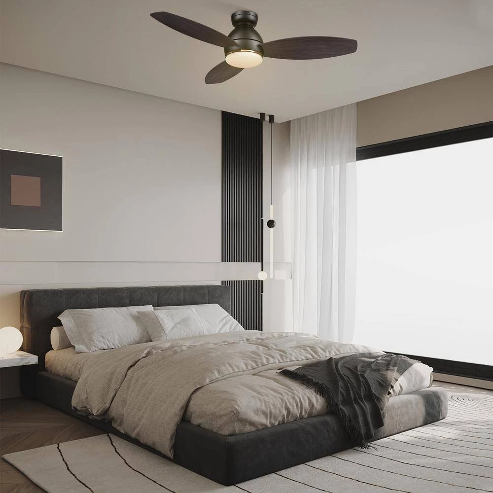 Bretton 48 in. Integrated LED Indoor/Outdoor Black Smart Ceiling Fan with Light and Remote, Works with Alexa/Google Home by CARRO 4 Bretton 48 in. Integrated LED Indoor/Outdoor Black Smart Ceiling Fan with Light and Remote, Works with Alexa/Google Home by CARRO - Image 2