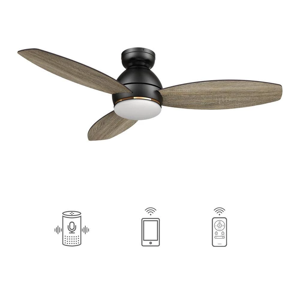 Bretton 48 in. Integrated LED Indoor/Outdoor Black Smart Ceiling Fan with Light and Remote, Works with Alexa/Google Home by CARRO 2 Bretton 48 in. Integrated LED Indoor/Outdoor Black Smart Ceiling Fan with Light and Remote, Works with Alexa/Google Home by CARRO