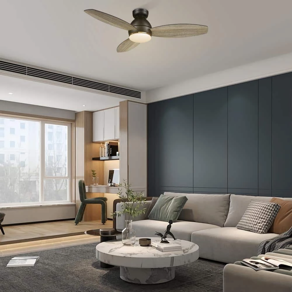 Bretton 48 in. Integrated LED Indoor/Outdoor Black Smart Ceiling Fan with Light and Remote, Works with Alexa/Google Home by CARRO 3 Bretton 48 in. Integrated LED Indoor/Outdoor Black Smart Ceiling Fan with Light and Remote, Works with Alexa/Google Home by CARRO - Image 2