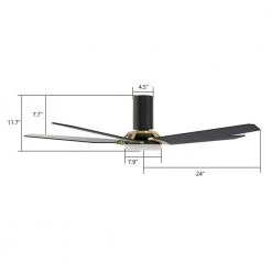 Voyager 48 in. Dimmable LED Indoor/Outdoor Black Smart Ceiling Fan with Light and Remote, Works with Alexa/Google Home by CARRO -Decor Therapy Shop black carro ceiling fans with lights hs485b l22 b2 1g fm 40 1000