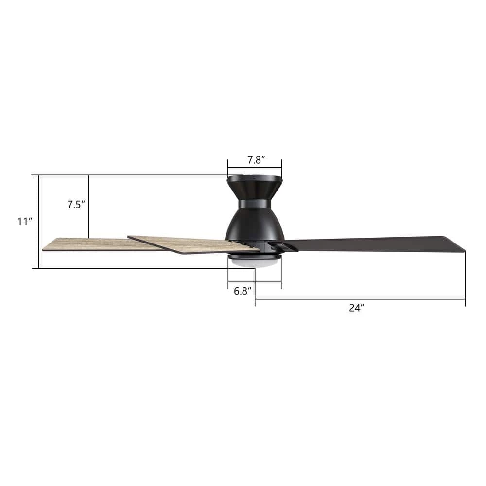 Aspen 48 in. Dimmable LED Indoor/Outdoor Black Smart Ceiling Fan with Light and Remote, Works with Alexa/Google Home by CARRO 10 Aspen 48 in. Dimmable LED Indoor/Outdoor Black Smart Ceiling Fan with Light and Remote, Works with Alexa/Google Home by CARRO - Image 8