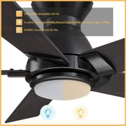 Aspen 48 in. Dimmable LED Indoor/Outdoor Black Smart Ceiling Fan with Light and Remote, Works with Alexa/Google Home by CARRO 17 Aspen 48 in. Dimmable LED Indoor/Outdoor Black Smart Ceiling Fan with Light and Remote, Works with Alexa/Google Home by CARRO -Decor Therapy Shop black carro ceiling fans with lights hs485j1 l11 b5 1 fm c3 1000