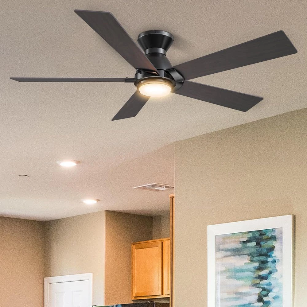 Aspen 48 in. Dimmable LED Indoor/Outdoor Black Smart Ceiling Fan with Light and Remote, Works with Alexa/Google Home by CARRO 4 Aspen 48 in. Dimmable LED Indoor/Outdoor Black Smart Ceiling Fan with Light and Remote, Works with Alexa/Google Home by CARRO - Image 2