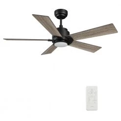 Aspen 48 in. Dimmable LED Indoor/Outdoor Black Smart Ceiling Fan with Light and Remote, Works with Alexa/Google Home by CARRO 19 Aspen 48 in. Dimmable LED Indoor/Outdoor Black Smart Ceiling Fan with Light and Remote, Works with Alexa/Google Home by CARRO -Decor Therapy Shop black carro ceiling fans with lights hs485j1 l11 bo 1 1f 1000