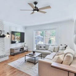 Aspen 48 in. Dimmable LED Indoor/Outdoor Black Smart Ceiling Fan with Light and Remote, Works with Alexa/Google Home by CARRO 23 Aspen 48 in. Dimmable LED Indoor/Outdoor Black Smart Ceiling Fan with Light and Remote, Works with Alexa/Google Home by CARRO -Decor Therapy Shop black carro ceiling fans with lights hs485j1 l11 bo 1 31 1000