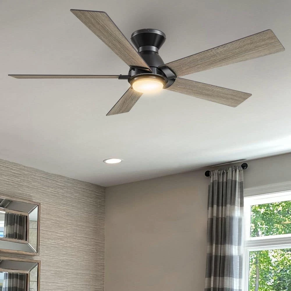 Aspen 48 in. Dimmable LED Indoor/Outdoor Black Smart Ceiling Fan with Light and Remote, Works with Alexa/Google Home by CARRO 4 Aspen 48 in. Dimmable LED Indoor/Outdoor Black Smart Ceiling Fan with Light and Remote, Works with Alexa/Google Home by CARRO - Image 2