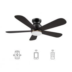 Kaze 48 in. Dimmable LED Indoor/Outdoor Black Smart Ceiling Fan with Light and Remote, Works with Alexa/Google Home by CARRO