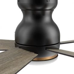 Kaze 48 in. Dimmable LED Indoor/Outdoor Black Smart Ceiling Fan with Light and Remote, Works with Alexa/Google Home by CARRO -Decor Therapy Shop black carro ceiling fans with lights hs485q l12 bg 1 fm 4f 1000