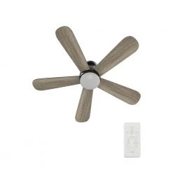 Kaze 48 in. Dimmable LED Indoor/Outdoor Black Smart Ceiling Fan with Light and Remote, Works with Alexa/Google Home by CARRO -Decor Therapy Shop black carro ceiling fans with lights hs485q l12 bg 1 fm fa 1000