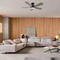 Kaze 48 in. Dimmable LED Indoor/Outdoor Black Smart Ceiling Fan with Light and Remote, Works with Alexa/Google Home by CARRO -Decor Therapy Shop black carro ceiling fans with lights hs485q l12 bo 1 fm 31 1000