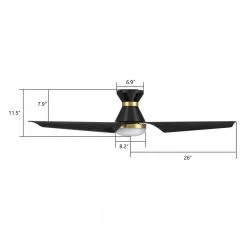 Jett 52 in. Dimmable LED Indoor/Outdoor Black Smart Ceiling Fan with Light and Remote, Works with Alexa/Google Home by CARRO -Decor Therapy Shop black carro ceiling fans with lights hs523a1 l22 b2 1 fm 1f 1000