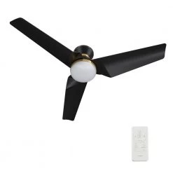 Jett 52 in. Dimmable LED Indoor/Outdoor Black Smart Ceiling Fan with Light and Remote, Works with Alexa/Google Home by CARRO -Decor Therapy Shop black carro ceiling fans with lights hs523a1 l22 b2 1 fm 44 1000