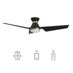 Jett 52 in. Dimmable LED Indoor/Outdoor Black Smart Ceiling Fan with Light and Remote, Works with Alexa/Google Home by CARRO