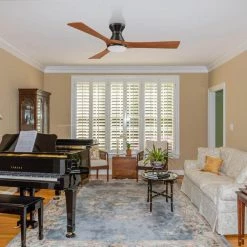 Antrim 52 in. Integrated LED Indoor/Outdoor Black Smart Ceiling Fan with Light and Remote, Works with Alexa/Google Home by CARRO -Decor Therapy Shop black carro ceiling fans with lights hs523a2 l12 bm2 1 fm 44 1000