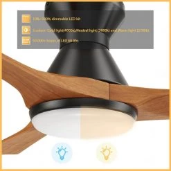 Antrim 52 in. Integrated LED Indoor/Outdoor Black Smart Ceiling Fan with Light and Remote, Works with Alexa/Google Home by CARRO -Decor Therapy Shop black carro ceiling fans with lights hs523a2 l12 bm2 1 fm c3 1000