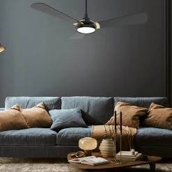 Veter 52 in. Dimmable LED Indoor/Outdoor Black Smart Ceiling Fan with Light and Remote Works with Alexa/Google Home by CARRO -Decor Therapy Shop black carro ceiling fans with lights hs523b3 l22 b2 1g 31 1000