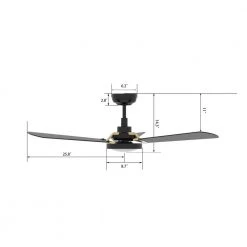 Veter 52 in. Dimmable LED Indoor/Outdoor Black Smart Ceiling Fan with Light and Remote Works with Alexa/Google Home by CARRO -Decor Therapy Shop black carro ceiling fans with lights hs523b3 l22 b2 1g 44 1000
