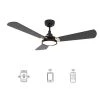 Veter 52 in. Dimmable LED Indoor/Outdoor Black Smart Ceiling Fan with Light and Remote Works with Alexa/Google Home by CARRO