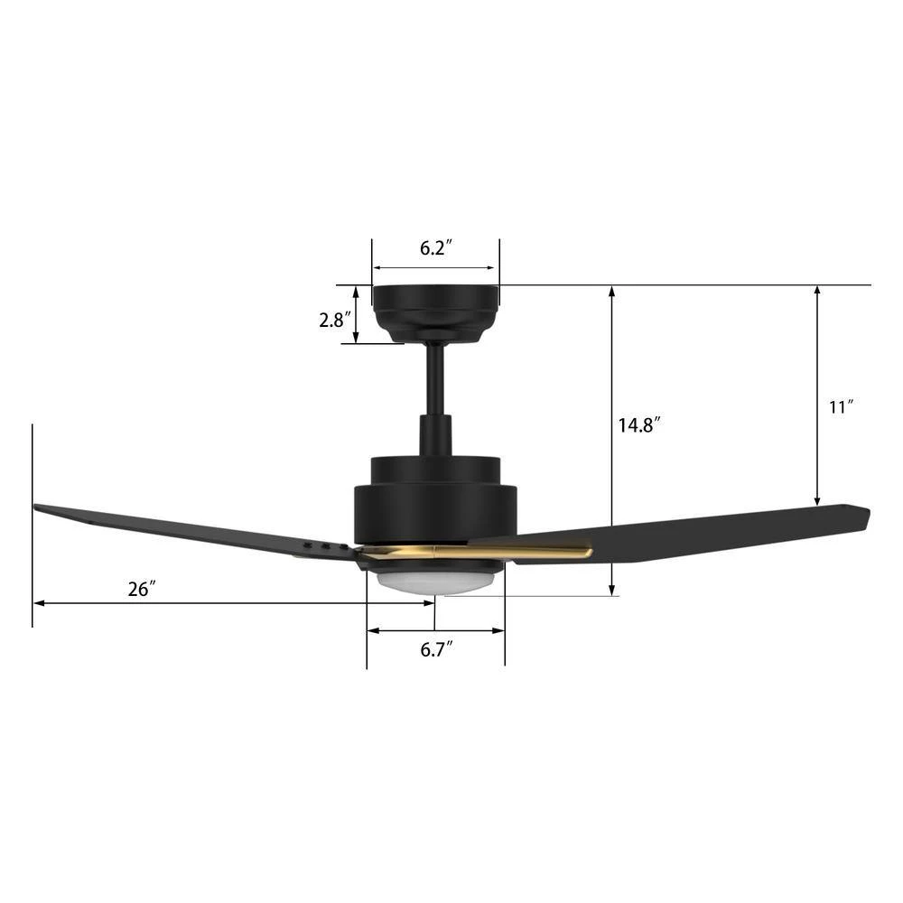 Tilbury 52 in. Integrated LED Indoor/Outdoor Black Smart Ceiling Fan with Light and Remote, Works with Alexa/Google Home by CARRO 9 Tilbury 52 in. Integrated LED Indoor/Outdoor Black Smart Ceiling Fan with Light and Remote, Works with Alexa/Google Home by CARRO - Image 7