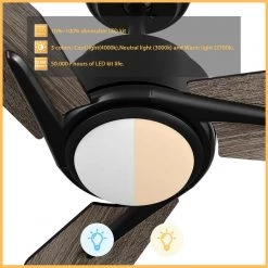 Tilbury 52 in. Integrated LED Indoor/Outdoor Black Smart Ceiling Fan with Light and Remote, Works with Alexa/Google Home by CARRO 19 Tilbury 52 in. Integrated LED Indoor/Outdoor Black Smart Ceiling Fan with Light and Remote, Works with Alexa/Google Home by CARRO -Decor Therapy Shop black carro ceiling fans with lights hs523j3 l11 bs 1 c3 1000