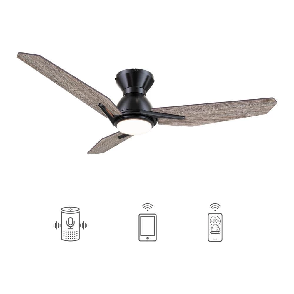 Tilbury 52 in. Integrated LED Indoor/Outdoor Black Smart Ceiling Fan with Light and Remote, Works with Alexa/Google Home by CARRO 3 Tilbury 52 in. Integrated LED Indoor/Outdoor Black Smart Ceiling Fan with Light and Remote, Works with Alexa/Google Home by CARRO