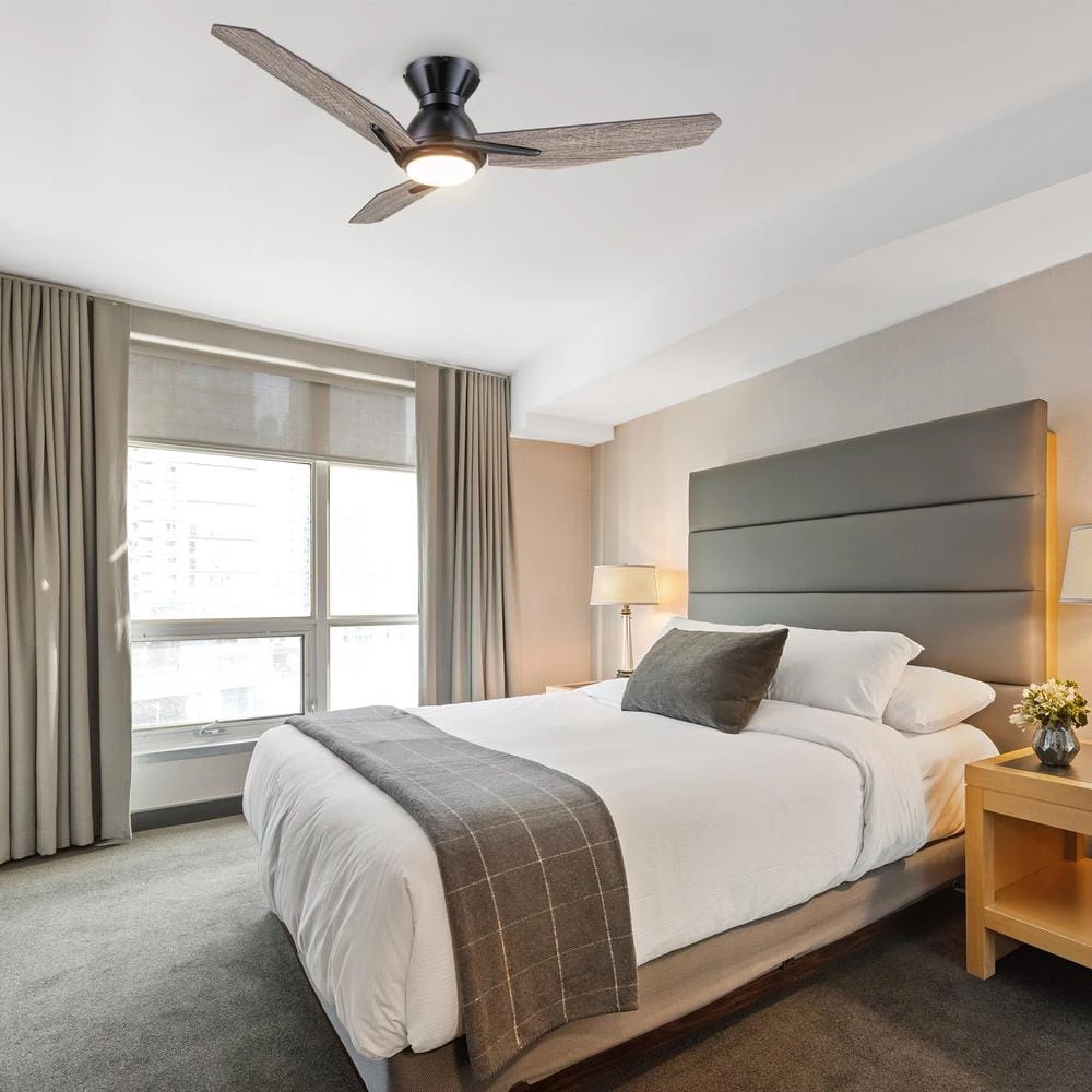 Tilbury 52 in. Integrated LED Indoor/Outdoor Black Smart Ceiling Fan with Light and Remote, Works with Alexa/Google Home by CARRO 4 Tilbury 52 in. Integrated LED Indoor/Outdoor Black Smart Ceiling Fan with Light and Remote, Works with Alexa/Google Home by CARRO - Image 2