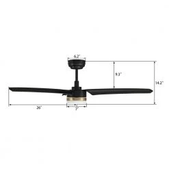 Attis 52 in. Integrated LED Indoor/Outdoor Black Smart Ceiling Fan with Light and Remote, Works with Alexa/Google Home by CARRO -Decor Therapy Shop black carro ceiling fans with lights hs523n l12 b2 1 44 1000
