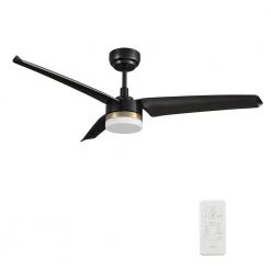 Attis 52 in. Integrated LED Indoor/Outdoor Black Smart Ceiling Fan with Light and Remote, Works with Alexa/Google Home by CARRO -Decor Therapy Shop black carro ceiling fans with lights hs523n l12 b2 1 4f 1000