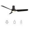 Semmes 52 in. Dimmable LED Indoor/Outdoor Black Smart Ceiling Fan with Light and Remote, Works with Alexa/Google Home by CARRO -Decor Therapy Shop black carro ceiling fans with lights hs523n1 l11 b2 1 fm 64 1000