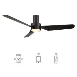 Semmes 52 in. Dimmable LED Indoor/Outdoor Black Smart Ceiling Fan with Light and Remote, Works with Alexa/Google Home by CARRO