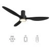 Coleman 52 in. Integrated LED Indoor/Outdoor Black DC Motor Smart Ceiling Fan w/Light/Remote, Works w/Alexa/Google Home by CARRO -Decor Therapy Shop black carro ceiling fans with lights hs523n4 l11 b2 1 fm 64 1000