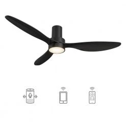 Coleman 52 in. Integrated LED Indoor/Outdoor Black DC Motor Smart Ceiling Fan w/Light/Remote, Works w/Alexa/Google Home by CARRO