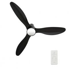 Coleman 52 in. Integrated LED Indoor/Outdoor Black DC Motor Smart Ceiling Fan w/Light/Remote, Works w/Alexa/Google Home by CARRO -Decor Therapy Shop black carro ceiling fans with lights hs523n4 l11 b2 1 fm c3 1000