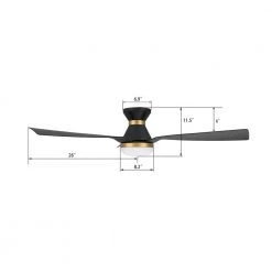 Striver 52 in. Integrated LED Indoor/Outdoor Black Smart Ceiling Fan with Light and Remote, Works with Alexa/Google Home by CARRO -Decor Therapy Shop black carro ceiling fans with lights hs523p1 l22 b2 1 fm 40 1000