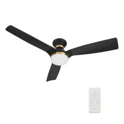 Striver 52 in. Integrated LED Indoor/Outdoor Black Smart Ceiling Fan with Light and Remote, Works with Alexa/Google Home by CARRO -Decor Therapy Shop black carro ceiling fans with lights hs523p1 l22 b2 1 fm 44 1000