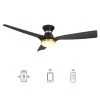 Striver 52 in. Integrated LED Indoor/Outdoor Black Smart Ceiling Fan with Light and Remote, Works with Alexa/Google Home by CARRO 1 Striver 52 in. Integrated LED Indoor/Outdoor Black Smart Ceiling Fan with Light and Remote, Works with Alexa/Google Home by CARRO -Decor Therapy Shop black carro ceiling fans with lights hs523p1 l22 b2 1 fm 64 1000