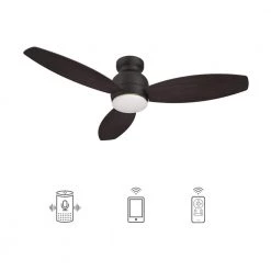Trendsetter 52 in. Dimmable LED Indoor/Outdoor Black Smart Ceiling Fan with Light and Remote, Works w/Alexa/Google Home by CARRO