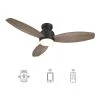 Trendsetter 52 in. Dimmable LED Indoor/Outdoor Black Smart Ceiling Fan with Light and Remote, Works w/Alexa/Google Home by CARRO -Decor Therapy Shop black carro ceiling fans with lights hs523q l12 bo 1 64 1000
