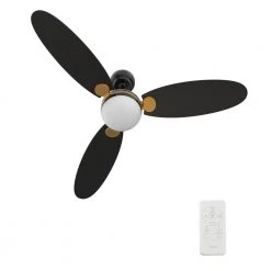 Raddix 52 in. Dimmable LED Indoor/Outdoor Black Smart Ceiling Fan with Light and Remote, Works with Alexa/Google Home by CARRO -Decor Therapy Shop black carro ceiling fans with lights hs523q4 l12 b2 1g 1f 1000