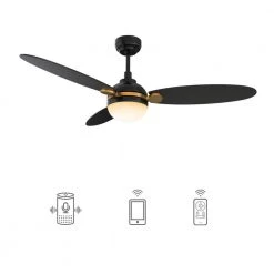 Raddix 52 in. Dimmable LED Indoor/Outdoor Black Smart Ceiling Fan with Light and Remote, Works with Alexa/Google Home by CARRO