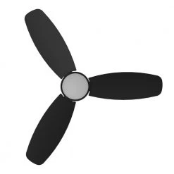 Biscay 52 in. Integrated LED Indoor/Outdoor Black Smart Ceiling Fan with Light and Remote, Works with Alexa/Google Home by CARRO -Decor Therapy Shop black carro ceiling fans with lights hs523q5 l12 b2 1 fm 1f 1000